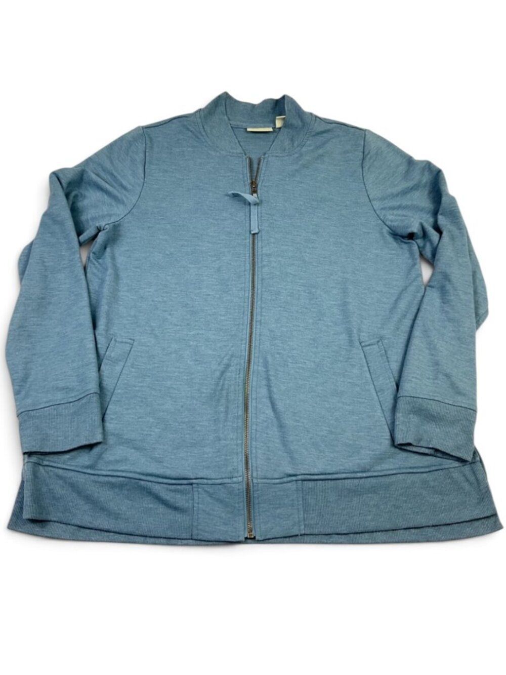 LOGO by Lori Goldstein Bomber Knit Jacket Full Zip Casual Layering Utility M